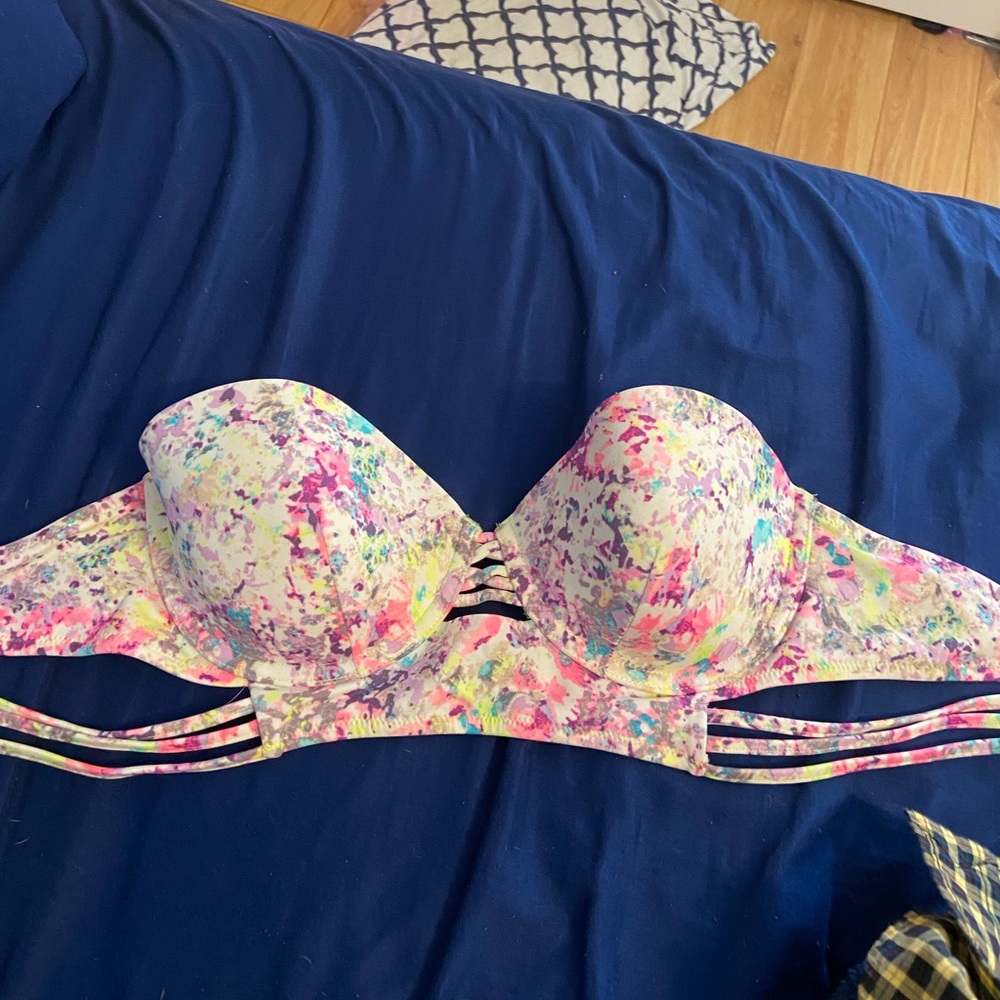 Colorful Victoria’s Secret Strapless bikini top
